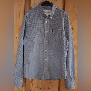 Abercrombie Kids Boys Blue Gingham Button Down Shirt Size L